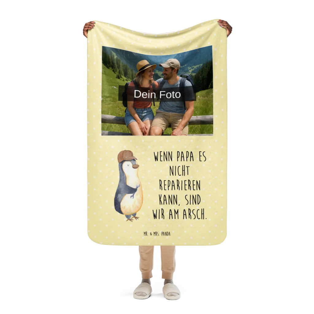 Sherpa Photo Cuddle Blanket If Daddy can't fix it, we're screwed. Foto Kuscheldecke, Familie, Vatertag, Muttertag, Bruder, Schwester, Mama, Papa, Oma, Opa, Vater, Bester Papa der Welt, Geschenk Papa