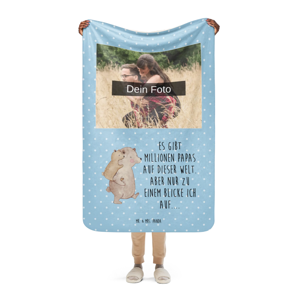 Sherpa Photo Cuddle Blanket Papa Bear Foto Kuscheldecke, Familie, Vatertag, Muttertag, Bruder, Schwester, Mama, Papa, Oma, Opa, Geschenk, Vater, Papi, Geburtstag, Vati, Onkel