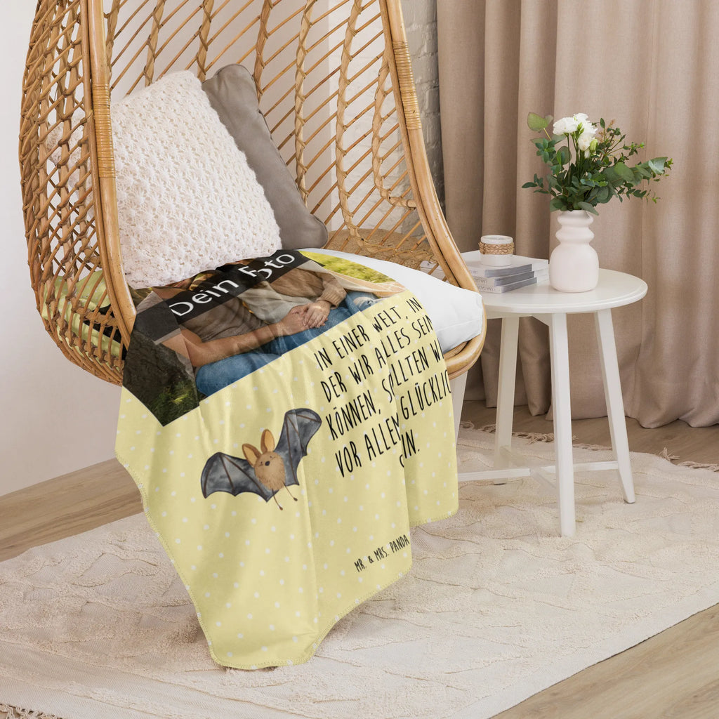 Sherpa Photo Cuddle Blanket bat wing small animals, cute, funny, cute animal motives, hand drawn, small world, funny sayings, good mood, happy, gifts, gift ideas, special gifts, animal lover, card