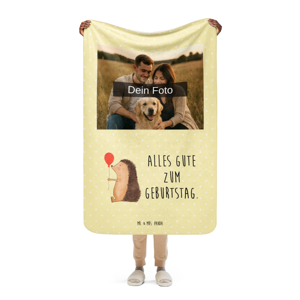 Sherpa Photo Cuddle Blanket Hedgehog balloon Foto Kuscheldecke, Tiermotive, Gute Laune, lustige Sprüche, Tiere, Happy Birthday, Geburtstagskind, Herzlichen Glückwunsch, Geburtstag, Glückwunsch, Igel, Ballon