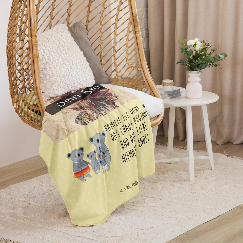 Sherpa Photo Cuddle Blanket Koala Family Foto Kuscheldecke, Familie, Vatertag, Muttertag, Bruder, Schwester, Mama, Papa, Oma, Opa, Koalas, Familienleben, Family, Kinder, Geschwister, Koala