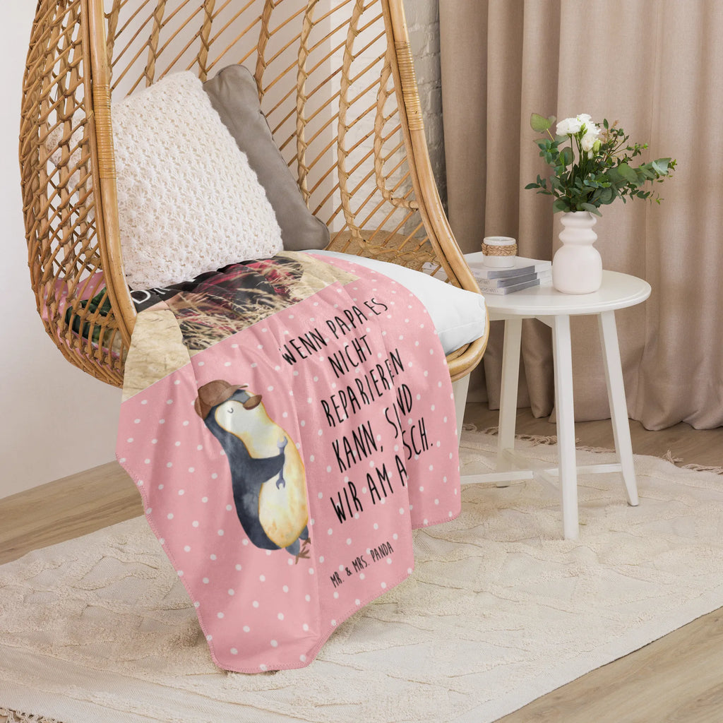 Sherpa Photo Cuddle Blanket If Daddy can't fix it, we're screwed. Foto Kuscheldecke, Familie, Vatertag, Muttertag, Bruder, Schwester, Mama, Papa, Oma, Opa, Vater, Bester Papa der Welt, Geschenk Papa