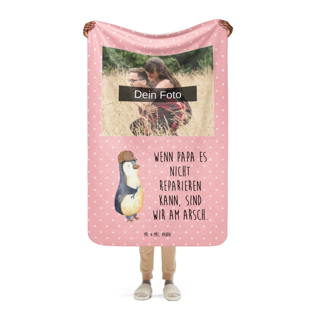 Sherpa Photo Cuddle Blanket If Daddy can't fix it, we're screwed. Foto Kuscheldecke, Familie, Vatertag, Muttertag, Bruder, Schwester, Mama, Papa, Oma, Opa, Vater, Bester Papa der Welt, Geschenk Papa