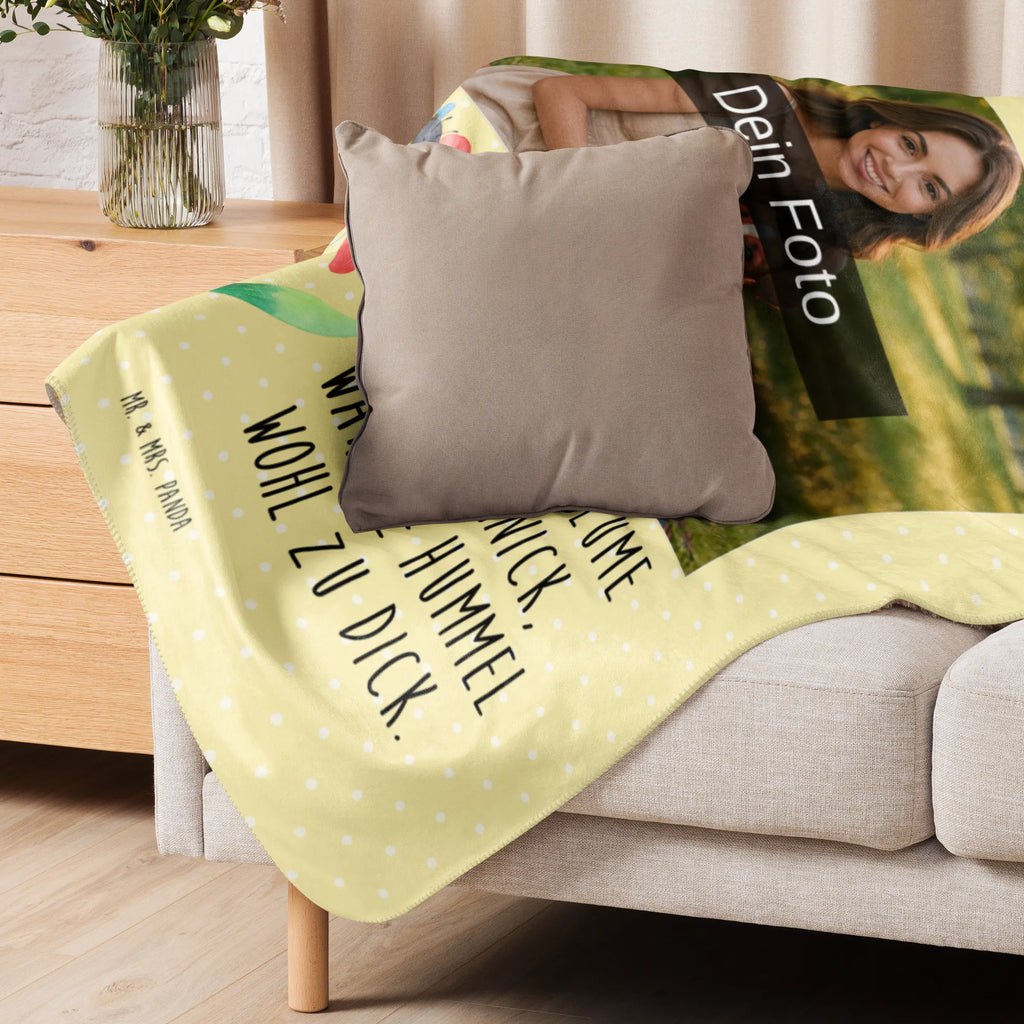 Sherpa Photo Cuddle Blanket bumblebee flower small animals, cute, funny, cute animal motives, hand drawn, small world, funny sayings, good mood, happy, gifts, gift ideas, special gifts, animal lover, card, bee, fluffy, bumblebees, field, wasp, flower, nature, bumble bee