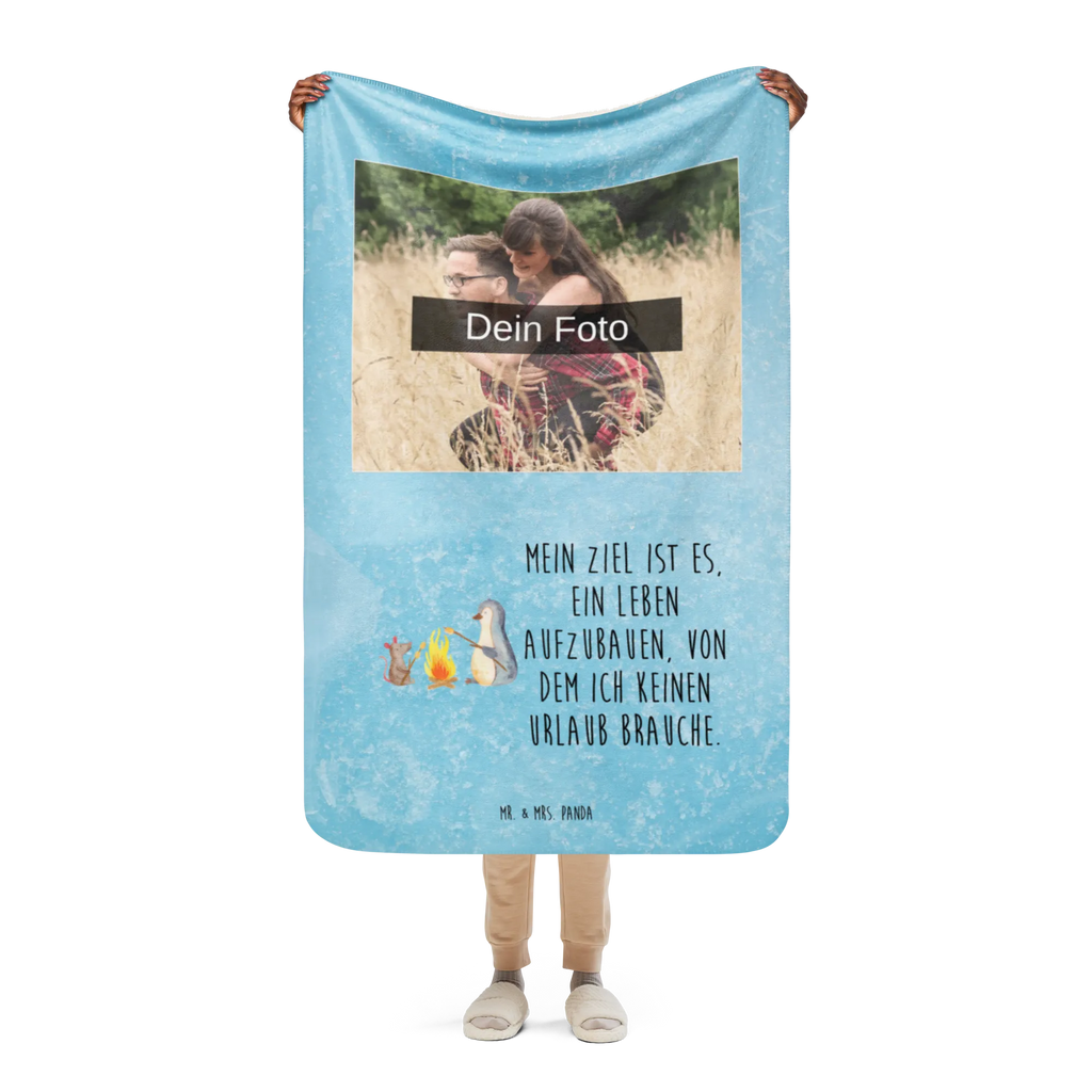 Sherpa Photo Cuddle Blanket Penguin campfire Foto Kuscheldecke, Pinguin, Motivation, Leben, Lebensspruch, Lagerfeuer, Job, Neustart, grillen, Feuer, Lebensmotivation, Marshmallows, Liebe, Arbeit, Pinguine, Büroalltag, Maus, Büro
