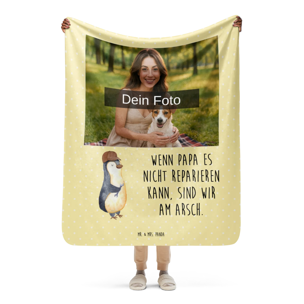 Sherpa Photo Cuddle Blanket If Daddy can't fix it, we're screwed. Foto Kuscheldecke, Familie, Vatertag, Muttertag, Bruder, Schwester, Mama, Papa, Oma, Opa, Vater, Bester Papa der Welt, Geschenk Papa