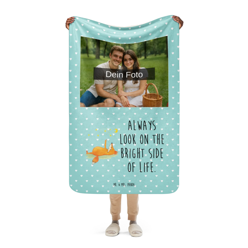 Sherpa Photo Cuddle Blanket Fox Stars Foto Kuscheldecke, Fuchs, Romantik, Spruch positiv, Füchse, Always Look on the Bright Side of Life, tröstende Worte, Spruch schön