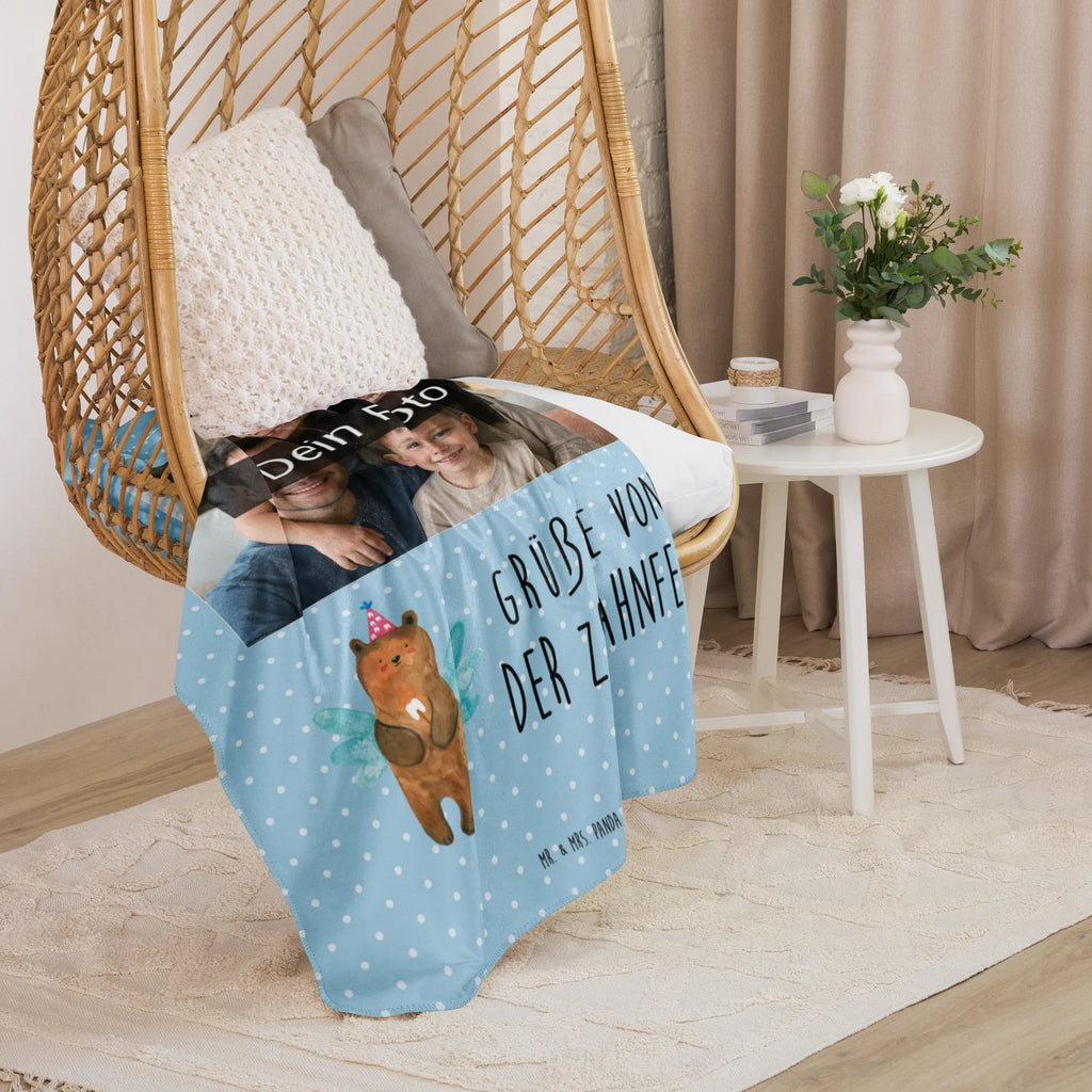 Sherpa Photo Cuddle Blanket bear tooth fairy Foto Kuscheldecke, Bär, Teddy, Teddybär, Erster Zahn, Zahnfee, Milchzahn, Fee