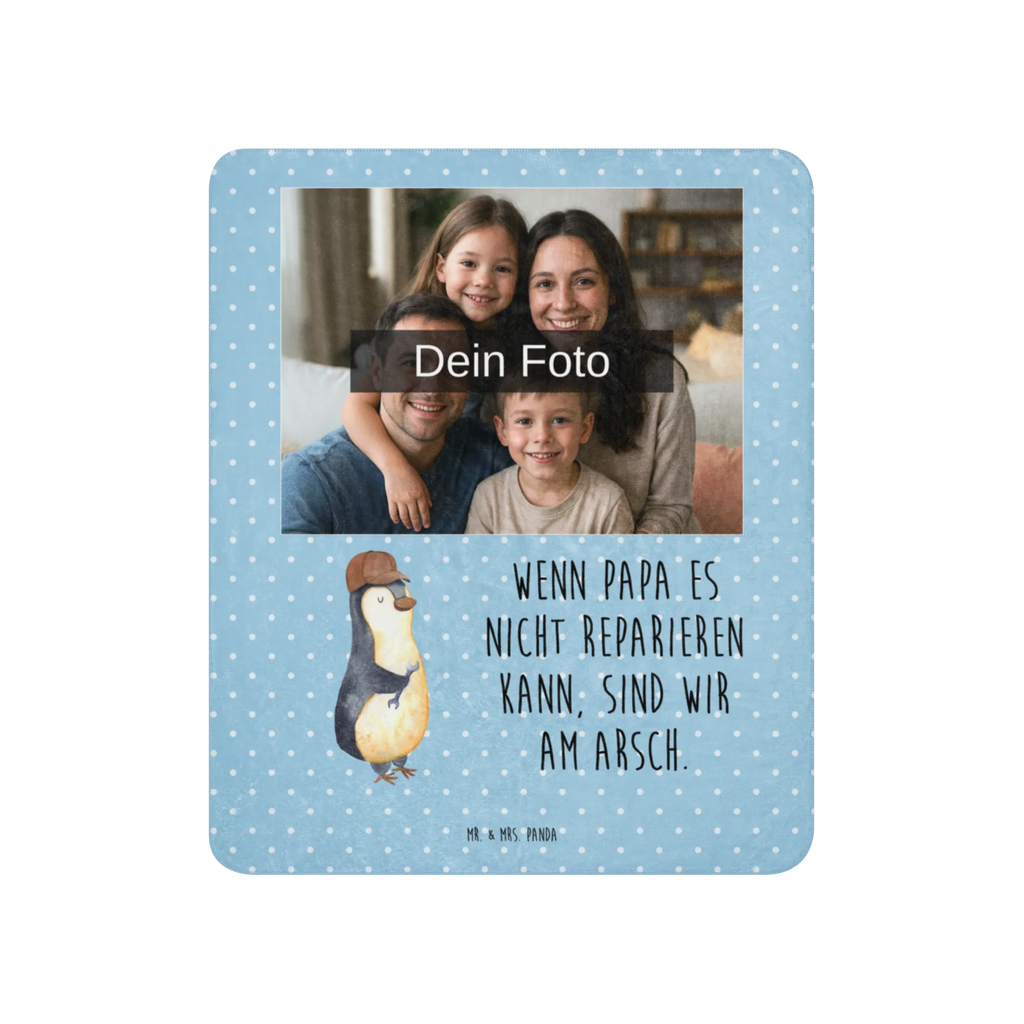 Sherpa Photo Cuddle Blanket If Daddy can't fix it, we're screwed. Foto Kuscheldecke, Familie, Vatertag, Muttertag, Bruder, Schwester, Mama, Papa, Oma, Opa, Vater, Bester Papa der Welt, Geschenk Papa