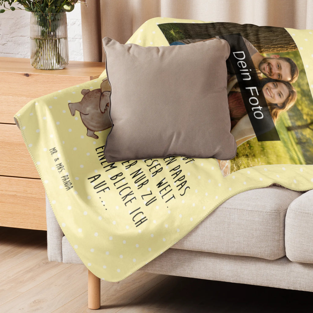 Sherpa Photo Cuddle Blanket Papa Bear Foto Kuscheldecke, Familie, Vatertag, Muttertag, Bruder, Schwester, Mama, Papa, Oma, Opa, Geschenk, Vater, Papi, Geburtstag, Vati, Onkel