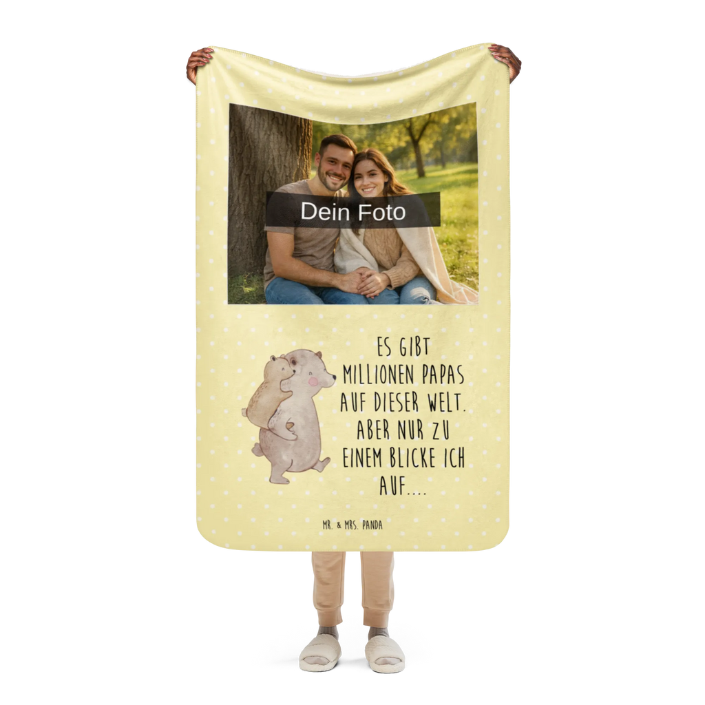 Sherpa Photo Cuddle Blanket Papa Bear Foto Kuscheldecke, Familie, Vatertag, Muttertag, Bruder, Schwester, Mama, Papa, Oma, Opa, Geschenk, Vater, Papi, Geburtstag, Vati, Onkel