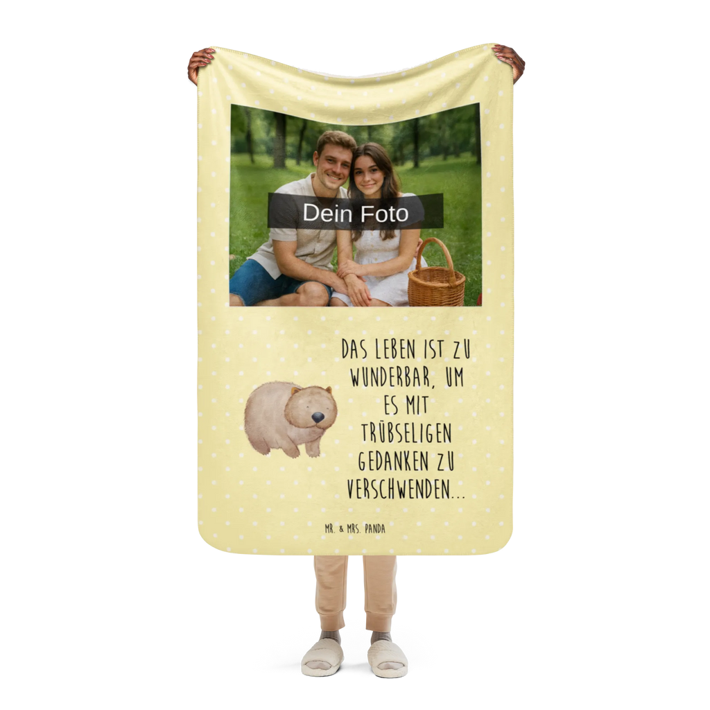 Sherpa Photo Cuddle Blanket Wombat Foto Kuscheldecke, Tiermotive, Gute Laune, lustige Sprüche, Tiere, Spruch, Motivation, Wombat, Australien, Das Leben ist schön