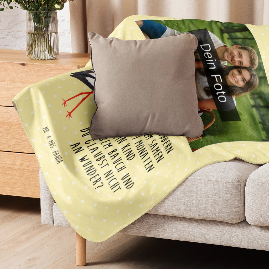 Sherpa Photo Cuddle Blanket Stork small animals, cute, funny, cute animal motives, hand drawn, small world, funny sayings, good mood, happy, gifts, gift ideas, special gifts, animal lover, card, baby, pregnant, stork, baby bump, pregnancy, mother, mothers, birth, becoming a mother