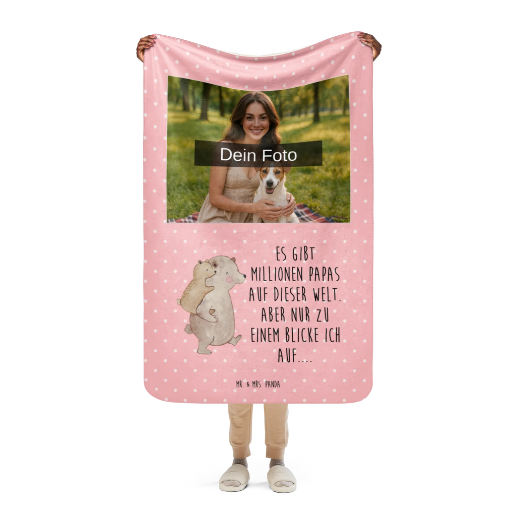 Sherpa Photo Cuddle Blanket Papa Bear Foto Kuscheldecke, Familie, Vatertag, Muttertag, Bruder, Schwester, Mama, Papa, Oma, Opa, Geschenk, Vater, Papi, Geburtstag, Vati, Onkel