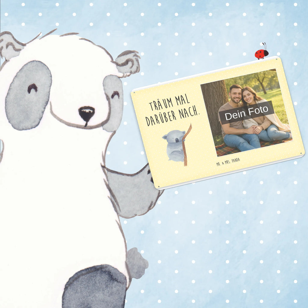 Personalized Photo Metal Sign koala small animals, cute, funny, cute animal motives, hand drawn, small world, funny sayings, good mood, happy, gifts, gift ideas, special gifts, animal lover, card, dream, bear, Koala, koala bear, sleeping, bedroom, dreamland