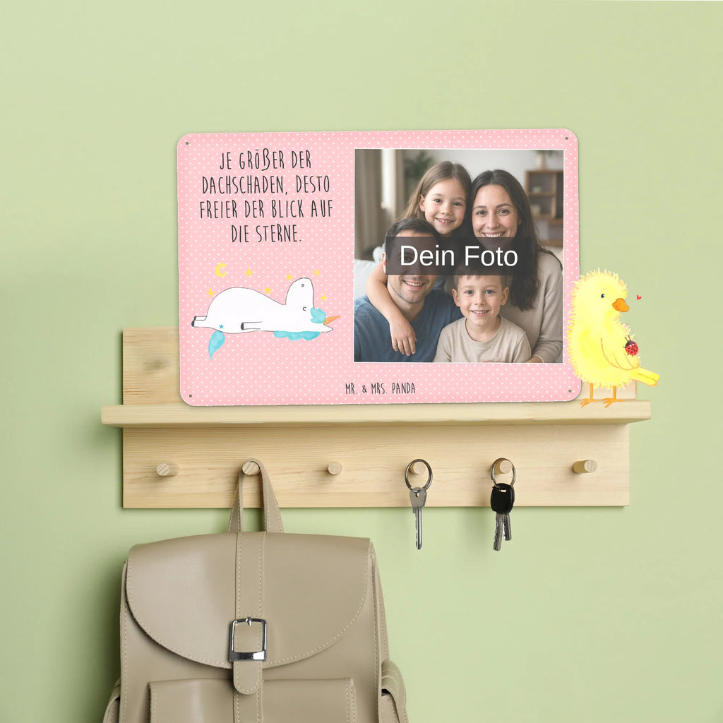 Spersonalizowany metalowy szyld ze zdjęciem Jednorożec gwiaździste niebo Jednorożec, jednorożce, dekoracje jednorożca, jednorożec