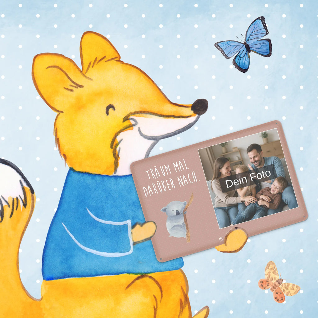 Personalized Photo Metal Sign koala small animals, cute, funny, cute animal motives, hand drawn, small world, funny sayings, good mood, happy, gifts, gift ideas, special gifts, animal lover, card, dream, bear, Koala, koala bear, sleeping, bedroom, dreamland