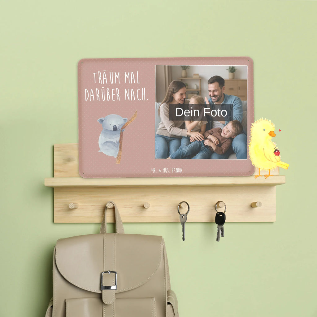 Personalized Photo Metal Sign koala small animals, cute, funny, cute animal motives, hand drawn, small world, funny sayings, good mood, happy, gifts, gift ideas, special gifts, animal lover, card, dream, bear, Koala, koala bear, sleeping, bedroom, dreamland