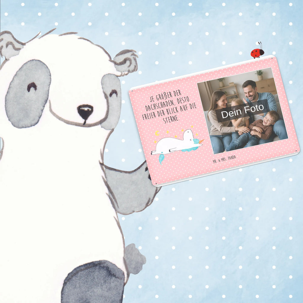 Spersonalizowany metalowy szyld ze zdjęciem Jednorożec gwiaździste niebo Jednorożec, jednorożce, dekoracje jednorożca, jednorożec