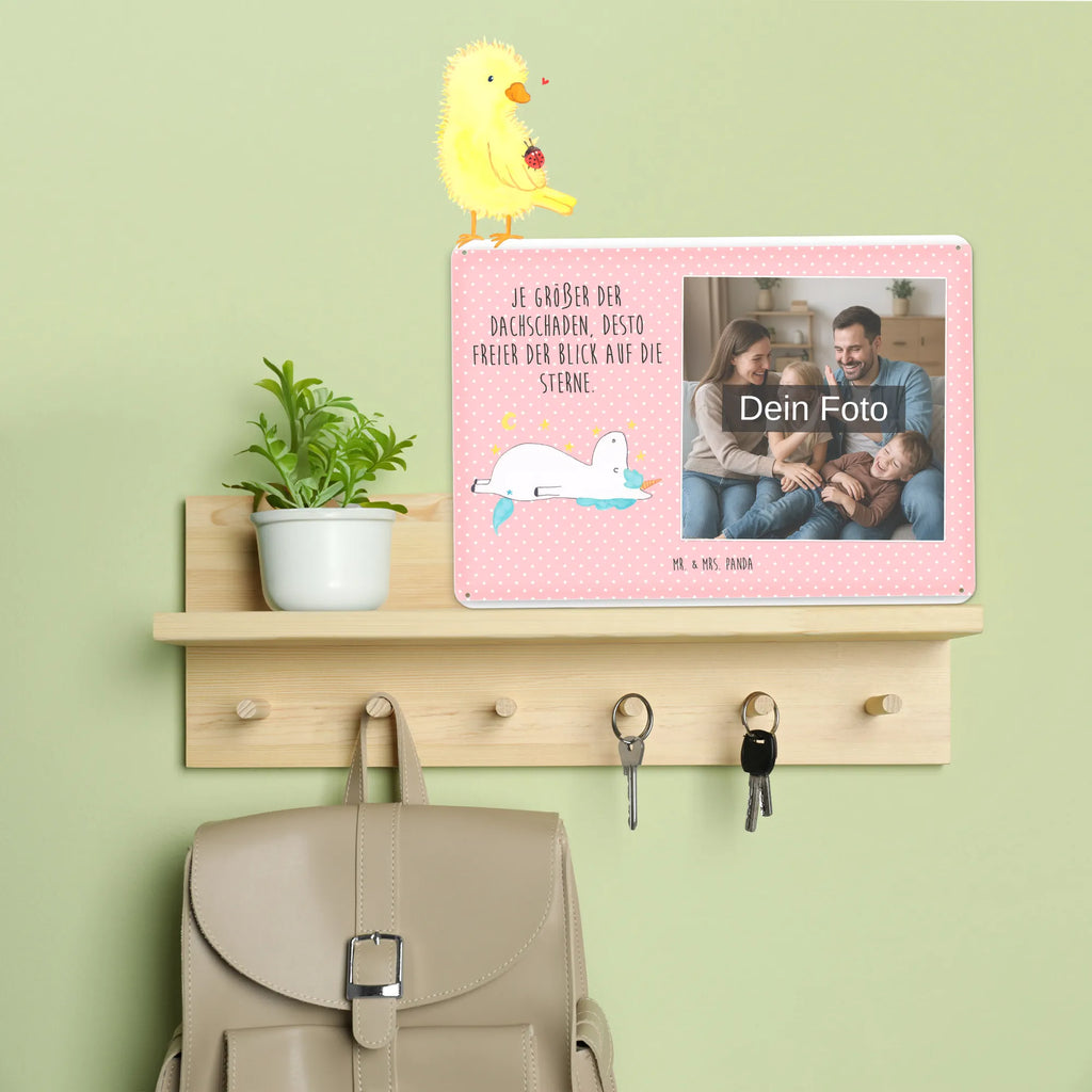 Spersonalizowany metalowy szyld ze zdjęciem Jednorożec gwiaździste niebo Jednorożec, jednorożce, dekoracje jednorożca, jednorożec