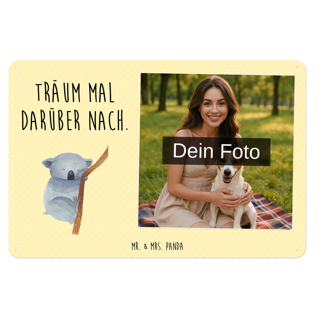 Personalized Photo Metal Sign koala small animals, cute, funny, cute animal motives, hand drawn, small world, funny sayings, good mood, happy, gifts, gift ideas, special gifts, animal lover, card, dream, bear, Koala, koala bear, sleeping, bedroom, dreamland