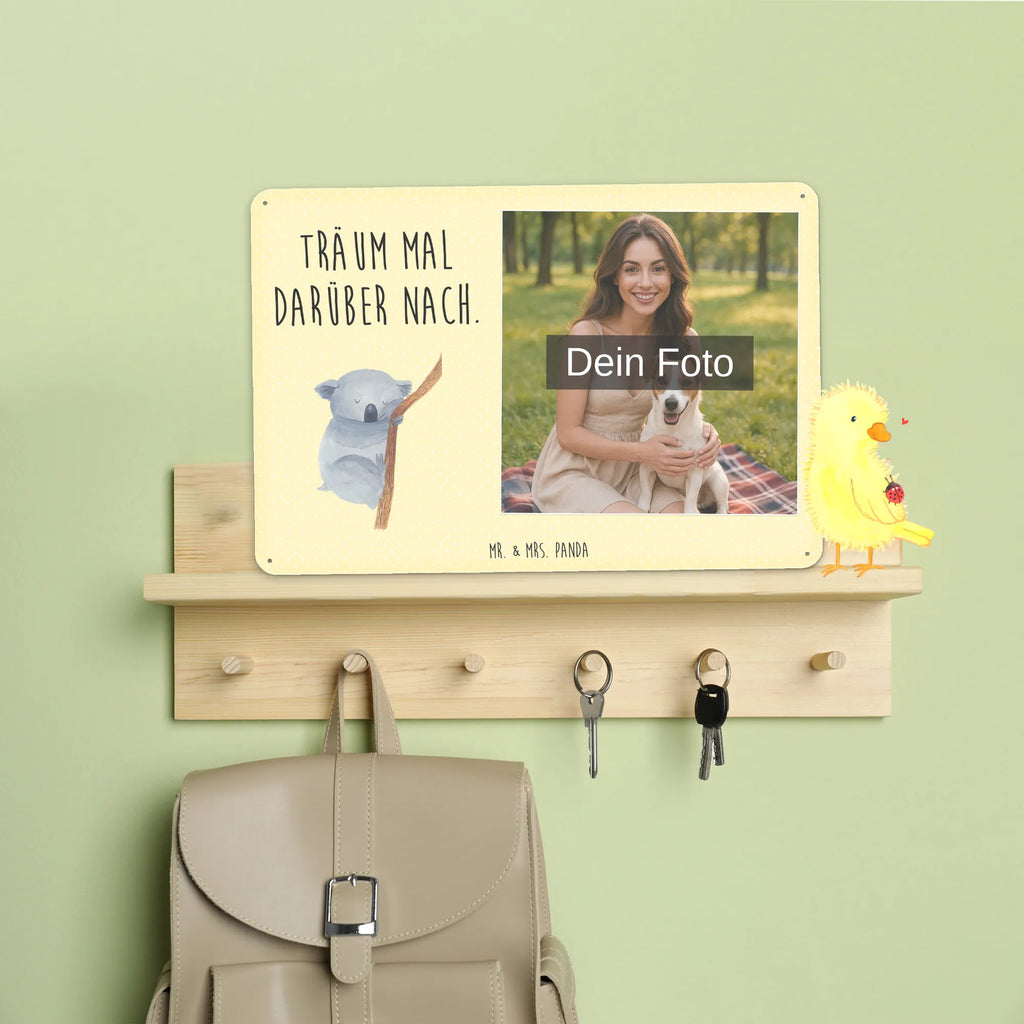 Personalized Photo Metal Sign koala small animals, cute, funny, cute animal motives, hand drawn, small world, funny sayings, good mood, happy, gifts, gift ideas, special gifts, animal lover, card, dream, bear, Koala, koala bear, sleeping, bedroom, dreamland