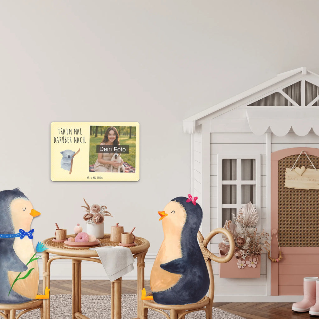 Personalized Photo Metal Sign koala small animals, cute, funny, cute animal motives, hand drawn, small world, funny sayings, good mood, happy, gifts, gift ideas, special gifts, animal lover, card, dream, bear, Koala, koala bear, sleeping, bedroom, dreamland