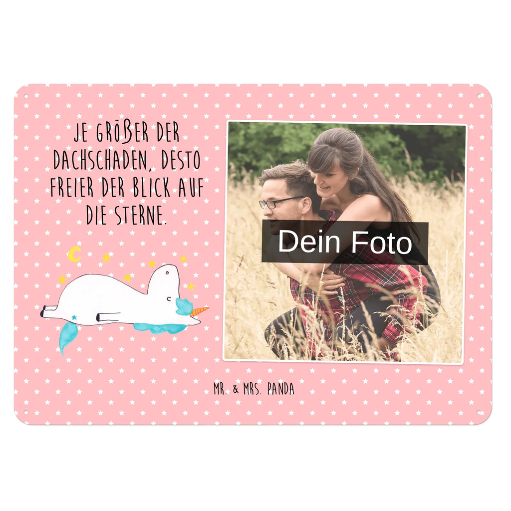 Spersonalizowany metalowy szyld ze zdjęciem Jednorożec gwiaździste niebo Jednorożec, jednorożce, dekoracje jednorożca, jednorożec