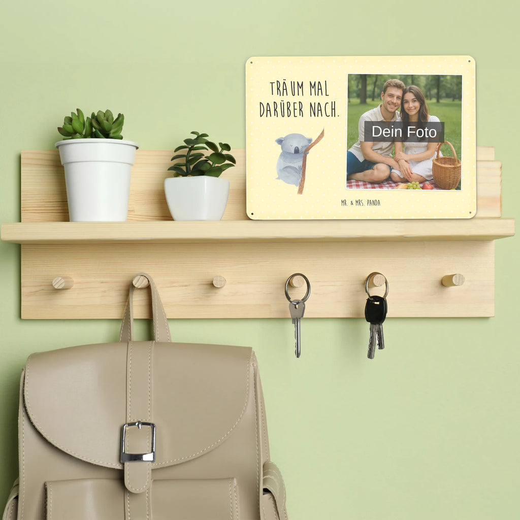 Personalized Photo Metal Sign koala small animals, cute, funny, cute animal motives, hand drawn, small world, funny sayings, good mood, happy, gifts, gift ideas, special gifts, animal lover, card, dream, bear, Koala, koala bear, sleeping, bedroom, dreamland