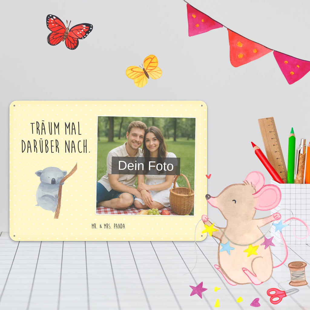 Personalized Photo Metal Sign koala small animals, cute, funny, cute animal motives, hand drawn, small world, funny sayings, good mood, happy, gifts, gift ideas, special gifts, animal lover, card, dream, bear, Koala, koala bear, sleeping, bedroom, dreamland