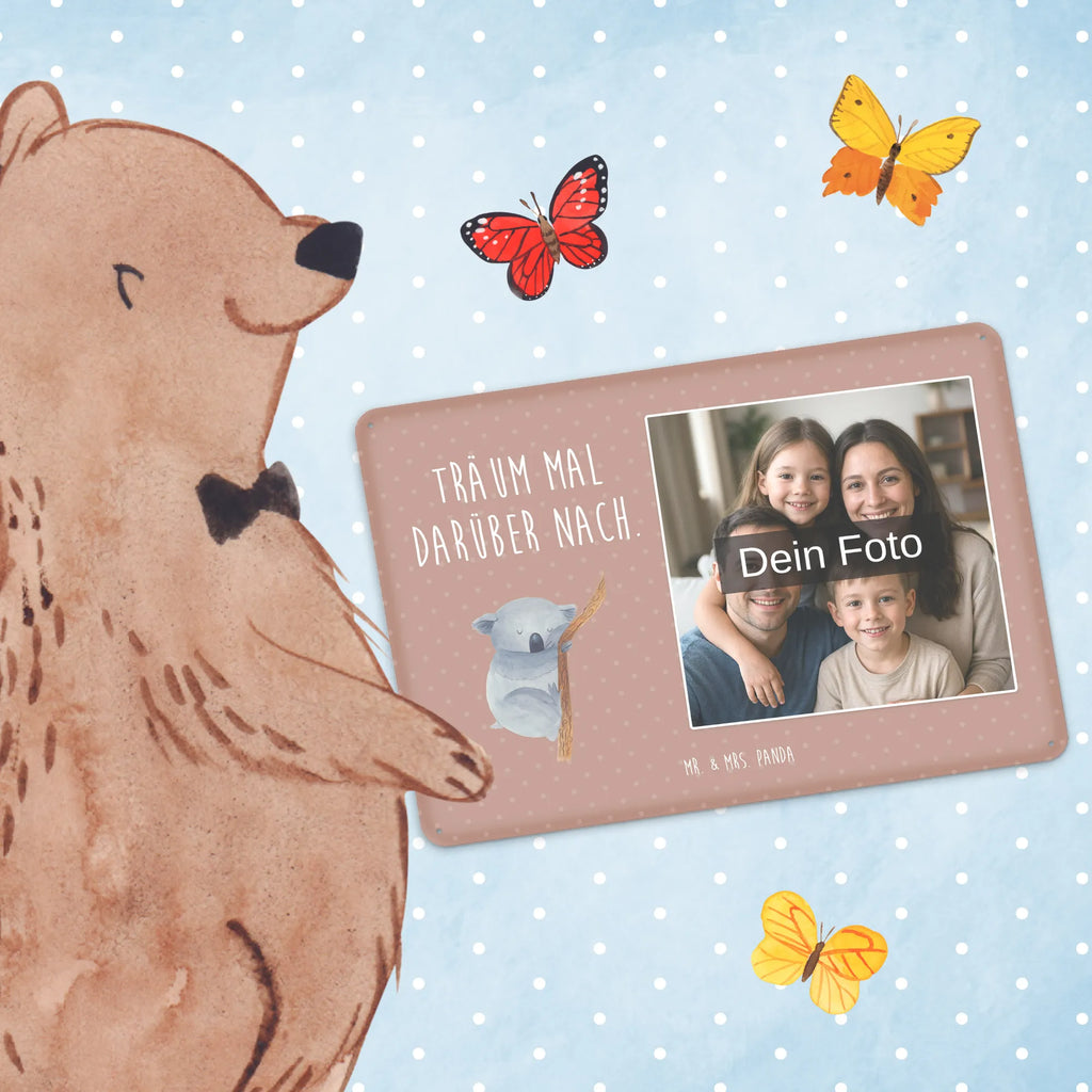 Personalized Photo Metal Sign koala small animals, cute, funny, cute animal motives, hand drawn, small world, funny sayings, good mood, happy, gifts, gift ideas, special gifts, animal lover, card, dream, bear, Koala, koala bear, sleeping, bedroom, dreamland