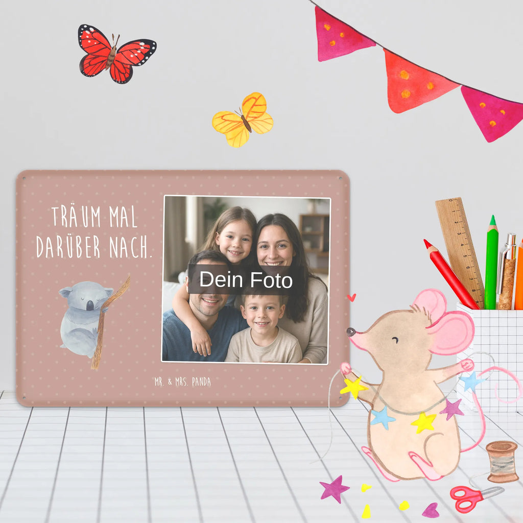 Personalized Photo Metal Sign koala small animals, cute, funny, cute animal motives, hand drawn, small world, funny sayings, good mood, happy, gifts, gift ideas, special gifts, animal lover, card, dream, bear, Koala, koala bear, sleeping, bedroom, dreamland