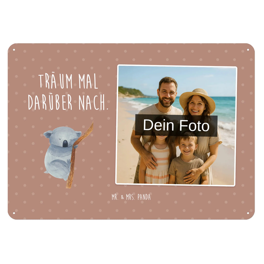 Personalized Photo Metal Sign koala small animals, cute, funny, cute animal motives, hand drawn, small world, funny sayings, good mood, happy, gifts, gift ideas, special gifts, animal lover, card, dream, bear, Koala, koala bear, sleeping, bedroom, dreamland