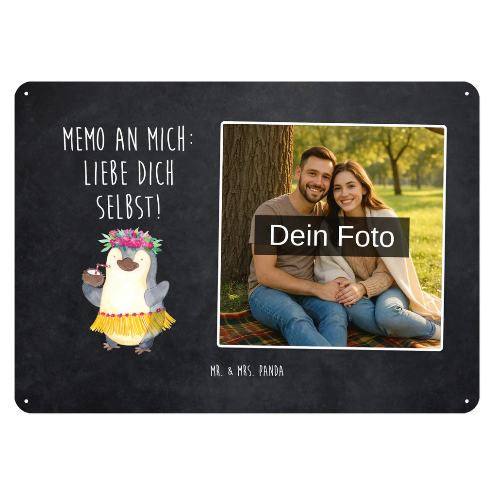 Personalized Photo Metal Sign Penguin coconut Penguin, North Pole, Winter, Penguins, aloha, vacation, coconut, Hawaii, penguins