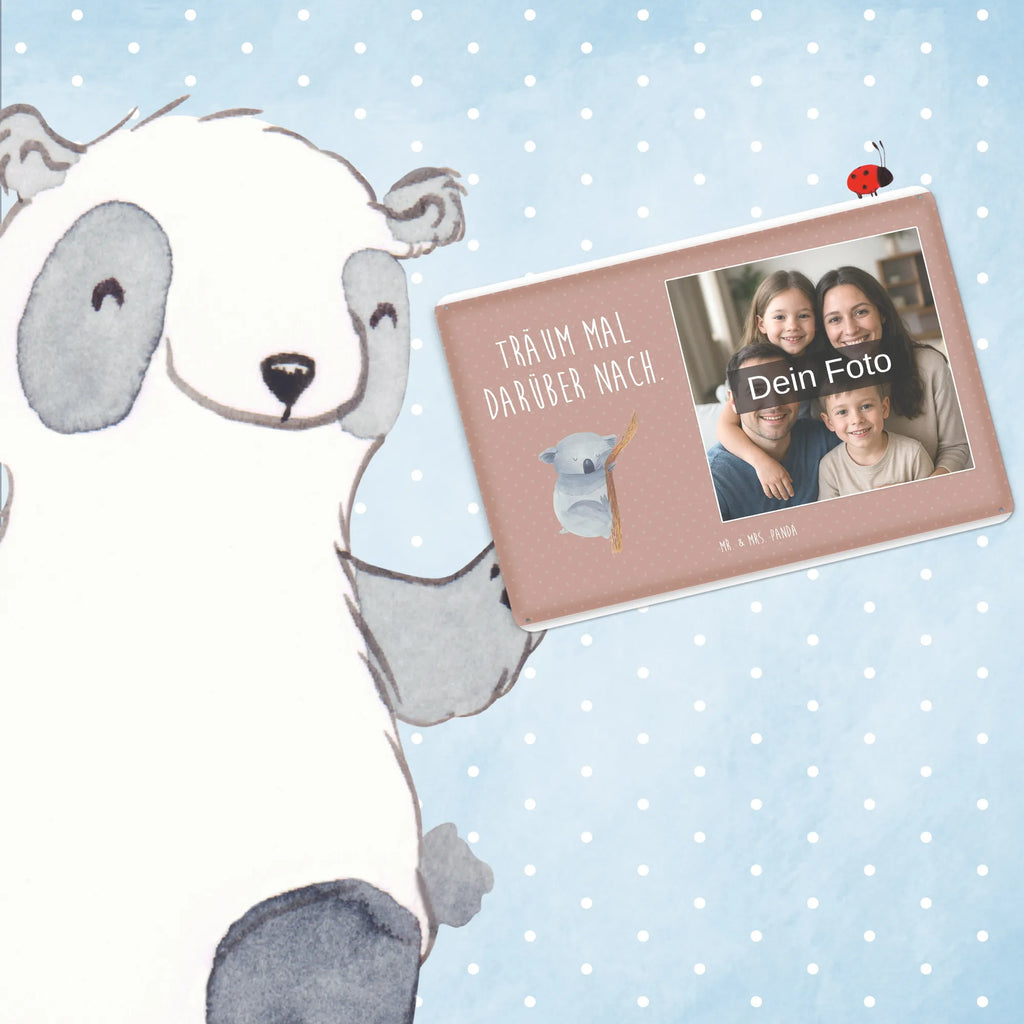 Personalized Photo Metal Sign koala small animals, cute, funny, cute animal motives, hand drawn, small world, funny sayings, good mood, happy, gifts, gift ideas, special gifts, animal lover, card, dream, bear, Koala, koala bear, sleeping, bedroom, dreamland