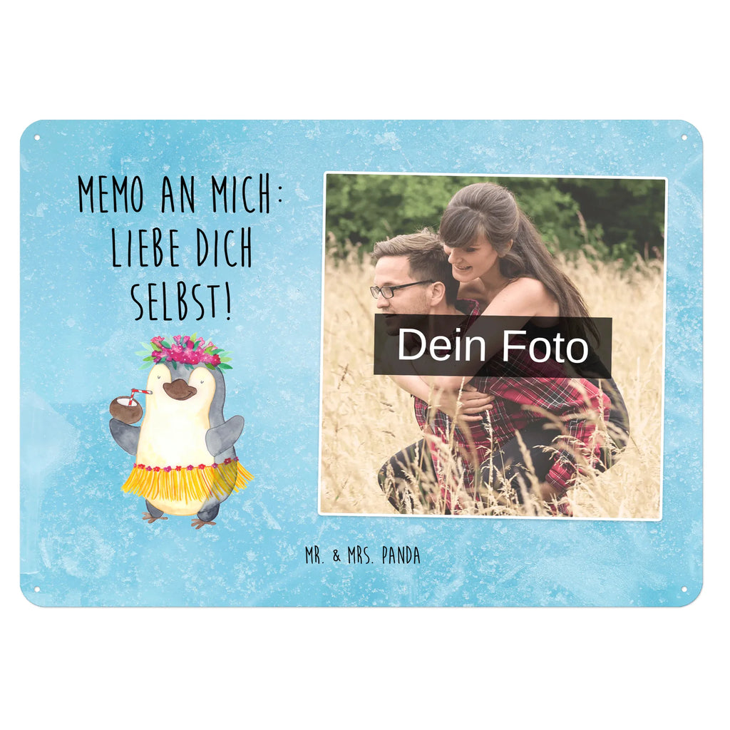 Personalized Photo Metal Sign Penguin coconut Penguin, North Pole, Winter, Penguins, aloha, vacation, coconut, Hawaii, penguins