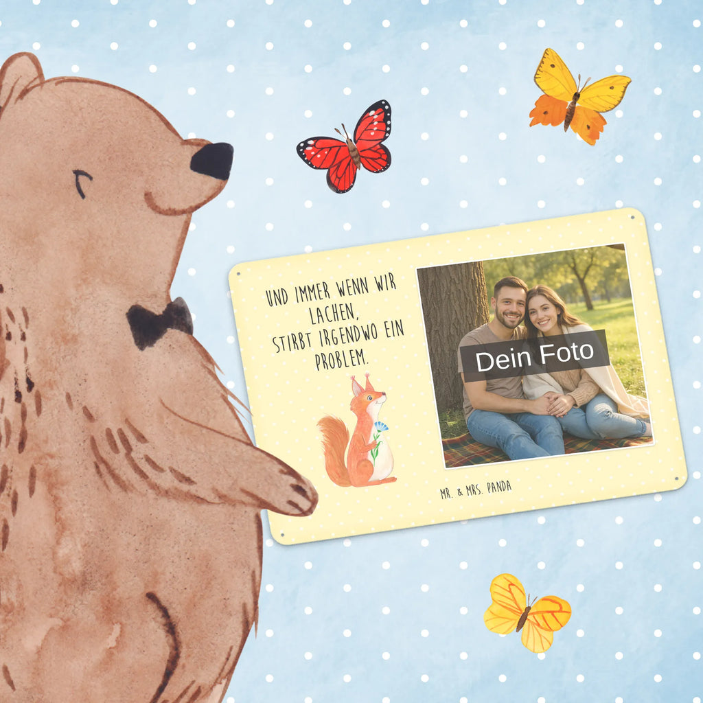 Personalized Photo Metal Sign Squirrel flower small animals, cute, funny, cute animal motives, hand drawn, small world, funny sayings, good mood, happy, gifts, gift ideas, special gifts, animal lover, card, happy saying, saying decoration, laughter, motivation sayings, squirrel, fun, positive saying, motivation pictures, Squirrel