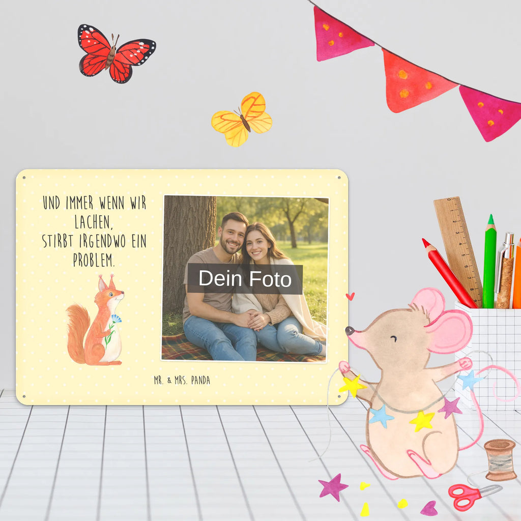 Personalized Photo Metal Sign Squirrel flower small animals, cute, funny, cute animal motives, hand drawn, small world, funny sayings, good mood, happy, gifts, gift ideas, special gifts, animal lover, card, happy saying, saying decoration, laughter, motivation sayings, squirrel, fun, positive saying, motivation pictures, Squirrel