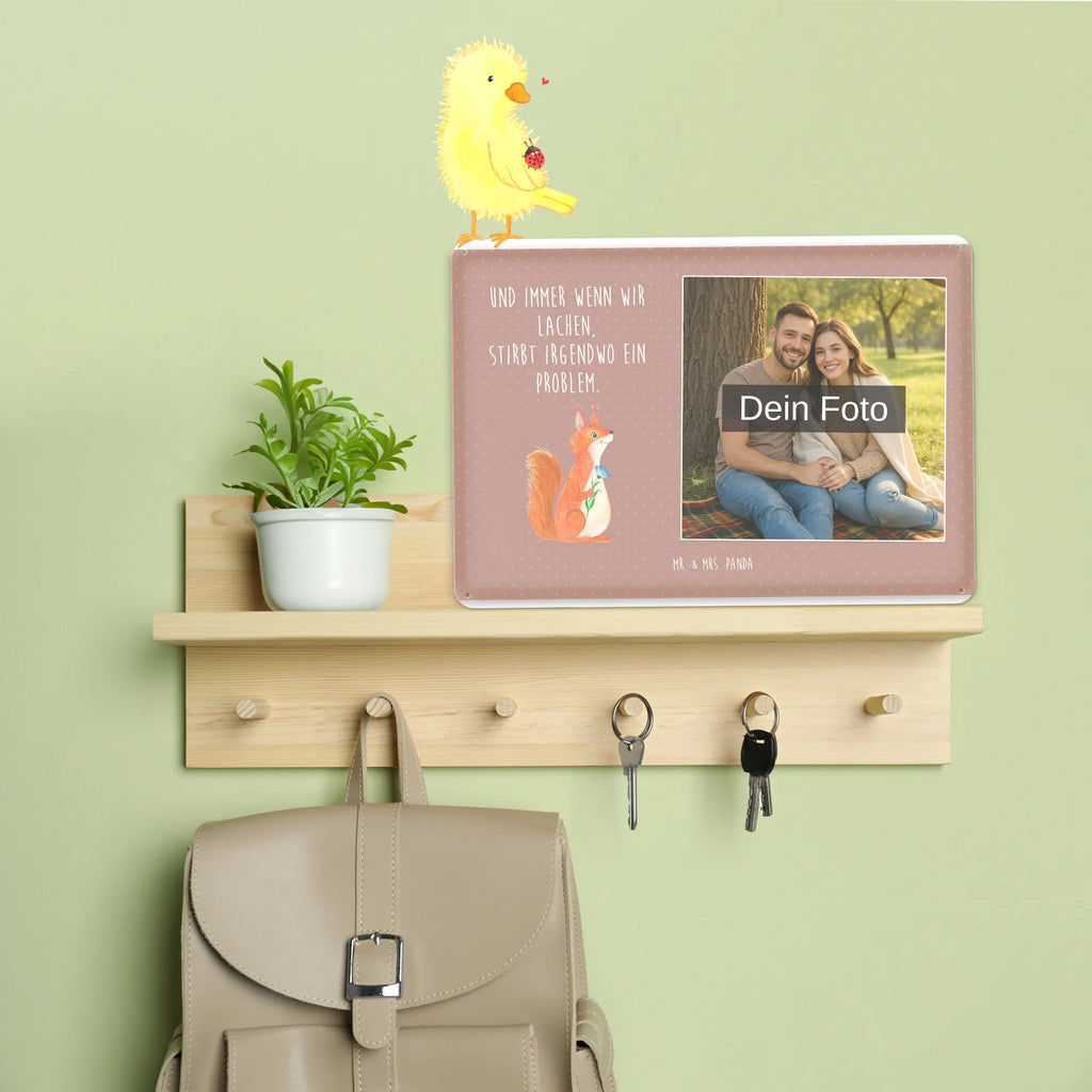 Personalized Photo Metal Sign Squirrel flower small animals, cute, funny, cute animal motives, hand drawn, small world, funny sayings, good mood, happy, gifts, gift ideas, special gifts, animal lover, card, happy saying, saying decoration, laughter, motivation sayings, squirrel, fun, positive saying, motivation pictures, Squirrel