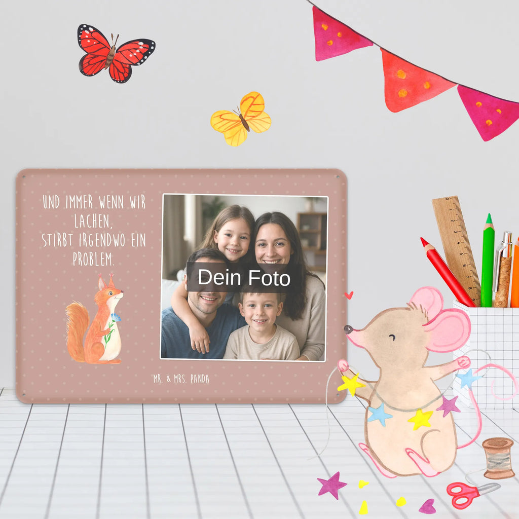 Personalized Photo Metal Sign Squirrel flower small animals, cute, funny, cute animal motives, hand drawn, small world, funny sayings, good mood, happy, gifts, gift ideas, special gifts, animal lover, card, happy saying, saying decoration, laughter, motivation sayings, squirrel, fun, positive saying, motivation pictures, Squirrel