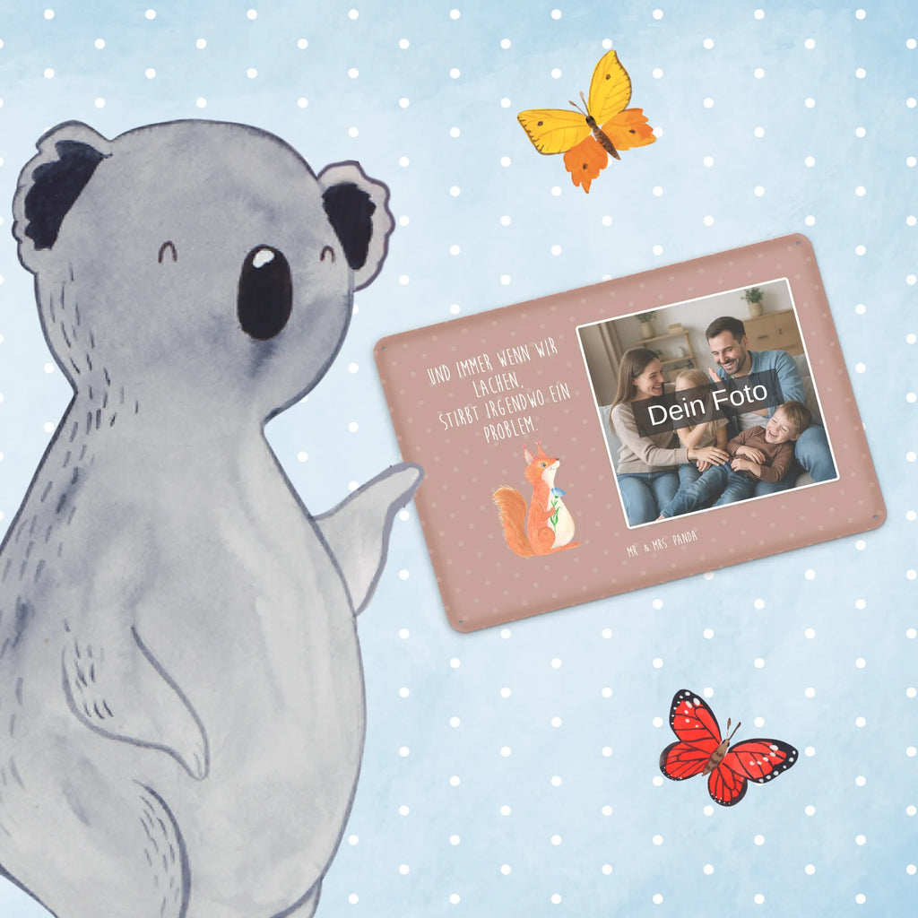 Personalized Photo Metal Sign Squirrel flower small animals, cute, funny, cute animal motives, hand drawn, small world, funny sayings, good mood, happy, gifts, gift ideas, special gifts, animal lover, card, happy saying, saying decoration, laughter, motivation sayings, squirrel, fun, positive saying, motivation pictures, Squirrel