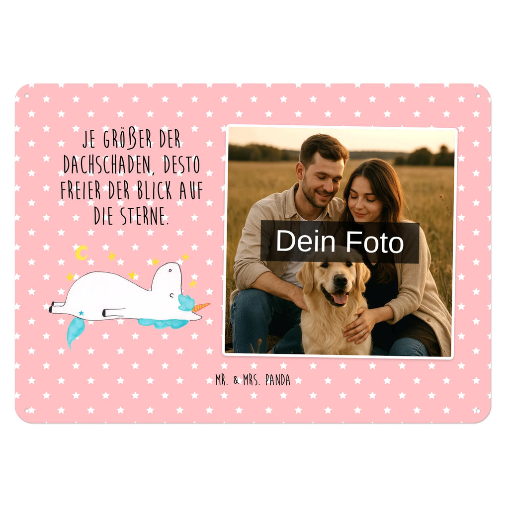 Spersonalizowany metalowy szyld ze zdjęciem Jednorożec gwiaździste niebo Jednorożec, jednorożce, dekoracje jednorożca, jednorożec