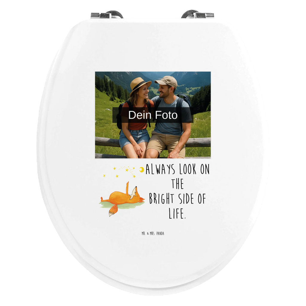 Personalisierter Foto WC Sitz Motiv Fuchs Sterne Toilettendeckel mit Namen, Personalisierter Klodeckel, WC Sitz mit Namen, Personalisierter WC-Sitz, Personalisierter Toilettendeckel mit Foto, Personalisierte Klobrille, Fuchs, Romantik, Füchse, Always Look on the Bright Side of Life, Spruch schön, Spruch positiv, tröstende Worte