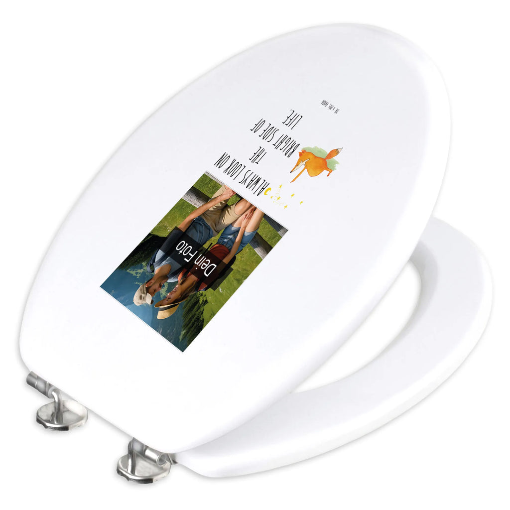 Personalisierter Foto WC Sitz Motiv Fuchs Sterne Toilettendeckel mit Namen, Personalisierter Klodeckel, WC Sitz mit Namen, Personalisierter WC-Sitz, Personalisierter Toilettendeckel mit Foto, Personalisierte Klobrille, Fuchs, Romantik, Füchse, Always Look on the Bright Side of Life, Spruch schön, Spruch positiv, tröstende Worte