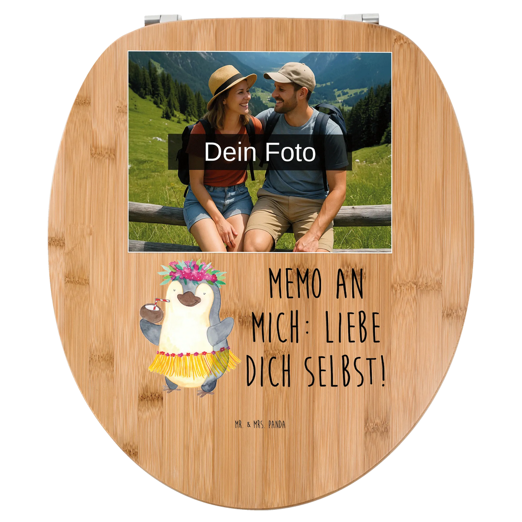 Personalisierter Foto WC Sitz Motiv Pinguin Kokosnuss Toilettendeckel mit Namen, Personalisierter Toilettendeckel mit Foto, Personalisierter Klodeckel, WC Sitz mit Namen, Personalisierte Klobrille, Personalisierter WC-Sitz, Pinguin, Kokosnuss, Hawaii, Aloha, Pinguine, Urlaub