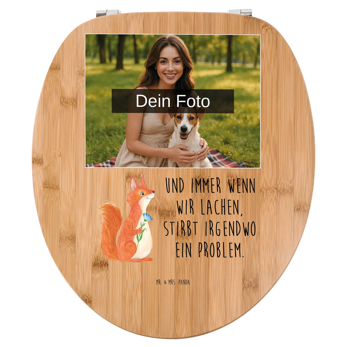 Personalized Photo Toilet Seat Motif Squirrel flower card, gift ideas, gifts, small animals, cute, cute animal motives, hand drawn, funny sayings, good mood, special gifts, animal lover, laughter, motivation pictures, happy saying, saying decoration, Squirrel, motivation sayings, fun, positive saying