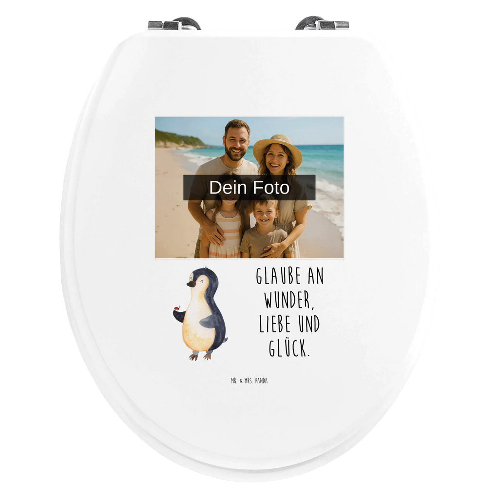 Personalisierter Foto WC Sitz Motiv Pinguin Marienkäfer Toilettendeckel mit Namen, Personalisierter WC-Sitz, Personalisierte Klobrille, WC Sitz mit Namen, Personalisierter Toilettendeckel mit Foto, Personalisierter Klodeckel, Pinguin, Liebe, Glück, Wunder, Lebensfreude, Freude, Marienkäfer, Pinguine