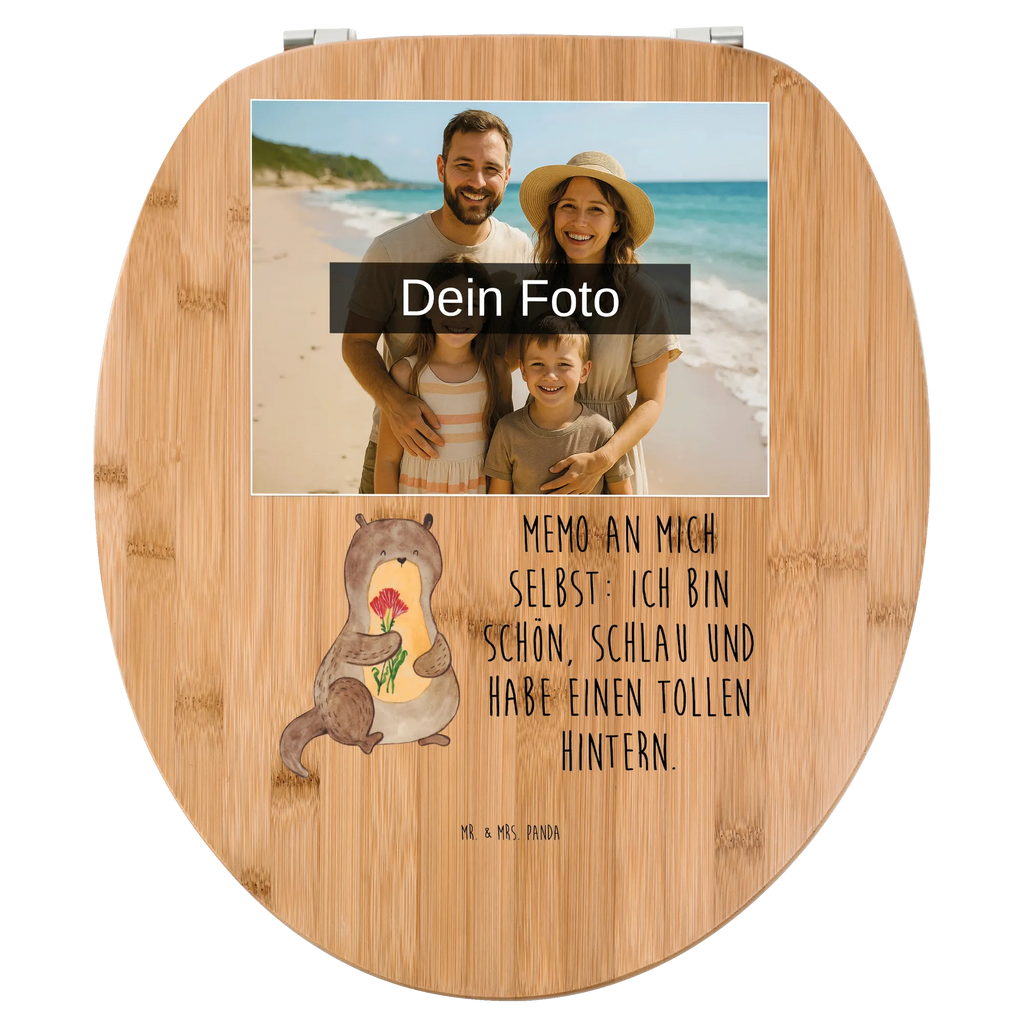 Personalisierter Foto WC Sitz Motiv Otter Blumenstrauß Toilettendeckel mit Namen, Personalisierter WC-Sitz, WC Sitz mit Namen, Personalisierter Toilettendeckel mit Foto, Personalisierte Klobrille, Personalisierter Klodeckel, Otter, Fischotter, Seeotter, Otter Seeotter See Otter