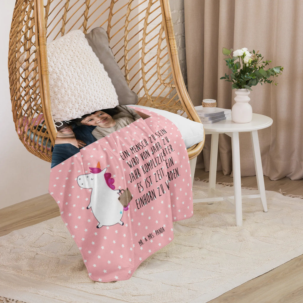 Sherpa Photo Cuddle Blanket unicorn Suitcase Foto Kuscheldecke, Einhorn, Einhörner, Einhorn Deko, Unicorn, Abenteuer, Kind, lustig, Gepäck, albern, witzig, unicorn, Erwachsen, Reise, Spaß, Verreisen, Koffer