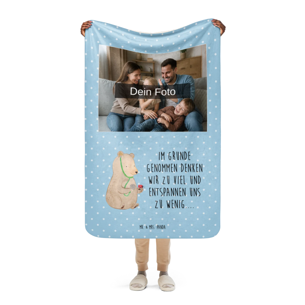 Sherpa Photo Cuddle Blanket bear Physician Foto Kuscheldecke, Bär, Teddy, Teddybär, Doktorin, Arzt, Ärztin, Professor, Professorin, Doktor